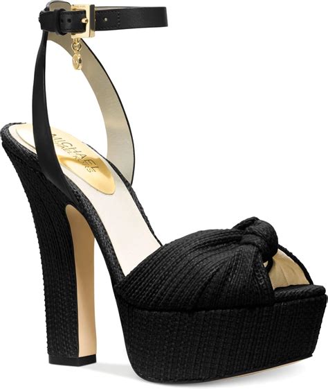 michael kors benji ankle strap|MICHAEL Michael Kors Benji Black Strap Straw Wedge Sandal .